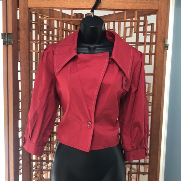 Wet Seal red short jacket. Size L. - Picture 4 of 8